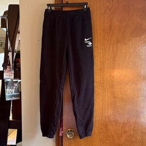 Nike Kids Black Joggers with White Logo